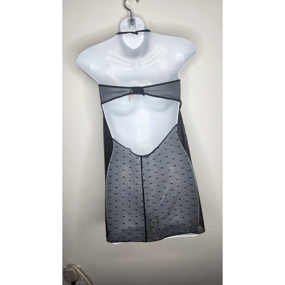 Victoria's Secret Sexy Black Mesh Sleeping Dress Halter Neck Open Back M - Picture 4 of 6